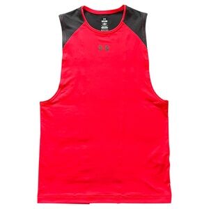 Under Armour UA RUSH Vent Sleeveless Tank Red Black NWT Men’s Size Small